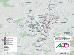 Plan des lignes bus alto