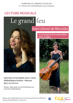 affiche de la lecture musicale Le grand feu